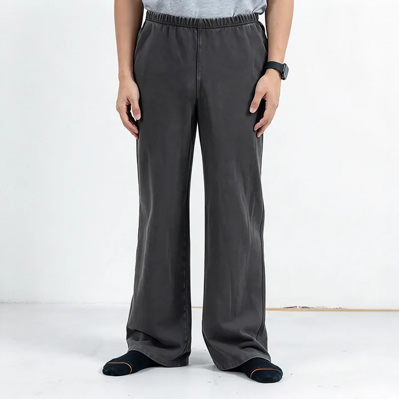 Charcoal Wide-Leg Sweatpants