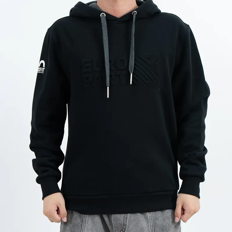 Sudadera con capucha con gráfico en relieve en el pecho y gráfico de camión en la espalda